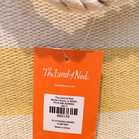 "The Land of Nod" Stripes Around the Storage Collection Cube Bins (yellow) - Picture 4 of 9